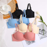 Seamless Push Up Bra Women Brassiere Sexy Underwear Wirefree Bralette Female Lingerie Intimates Bras Macaroon Solid Color