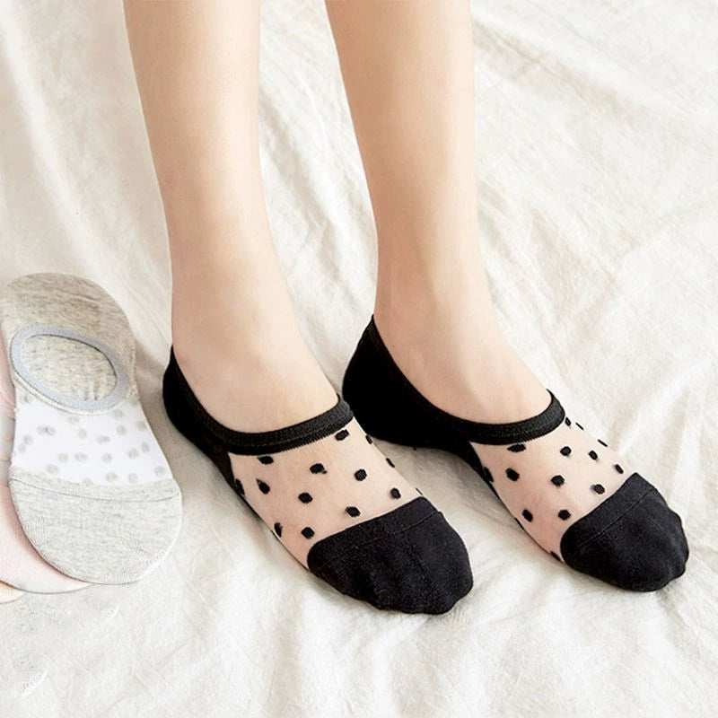 5 Pairs 10 Pairs Socks Women's Korean Socks Ankle Socks Silk Stockings Spring and Summer Thin Shallow Mouth Socks Students' Socks