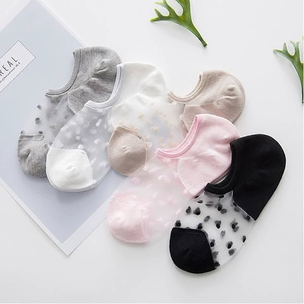 5 Pairs 10 Pairs Socks Women's Korean Socks Ankle Socks Silk Stockings Spring and Summer Thin Shallow Mouth Socks Students' Socks