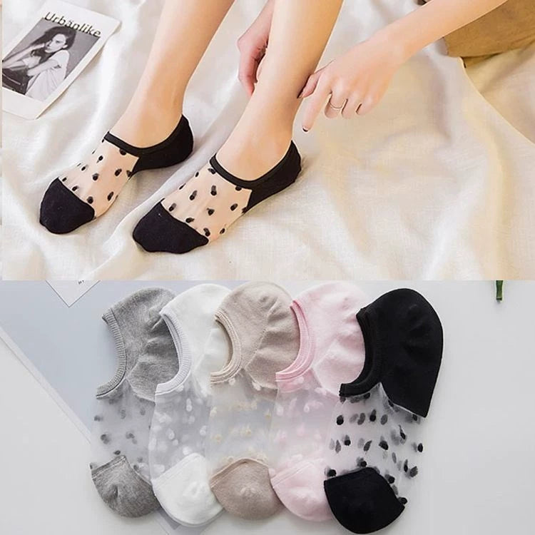 5 Pairs 10 Pairs Socks Women's Korean Socks Ankle Socks Silk Stockings Spring and Summer Thin Shallow Mouth Socks Students' Socks