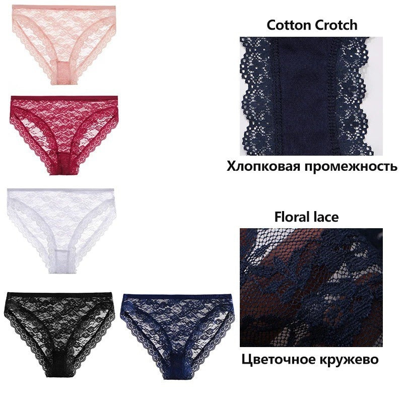 New Women Sexy Underwear Briefs Mesh Lace Panties