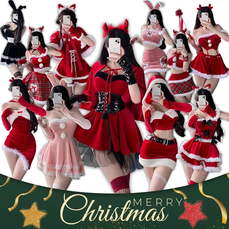 Christmas Sexy Lingerie Dress Sweet Bunny Girl Costume Rabbit Woman Set Cosplay Costume Role Play Uniform Stage Performance Set