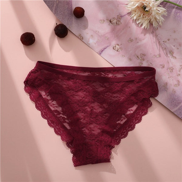 New Women Sexy Underwear Briefs Mesh Lace Panties