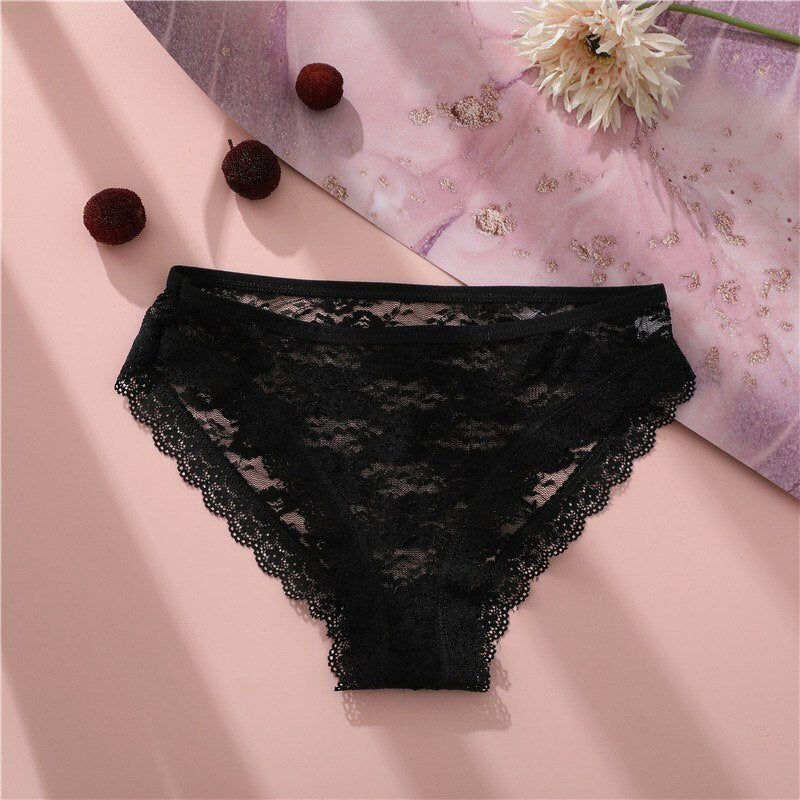 New Women Sexy Underwear Briefs Mesh Lace Panties