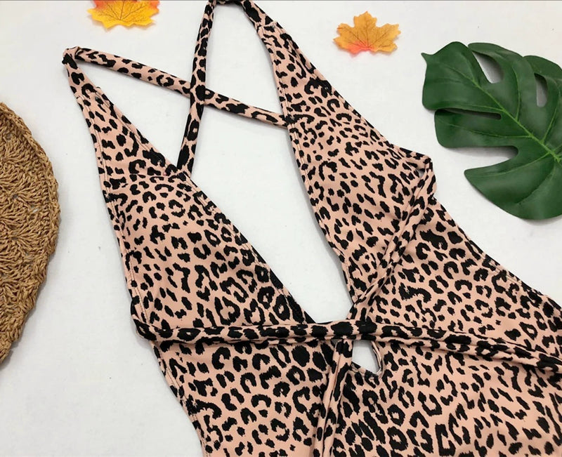 New New Arrival Leopard Print Bikini Ins Style Retro Europe and America Leopard Print Export One-Piece Swimsuit Hot Sale at AliExpress