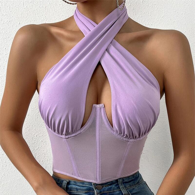 Sexy Halter Corset Bustier Tank Tops