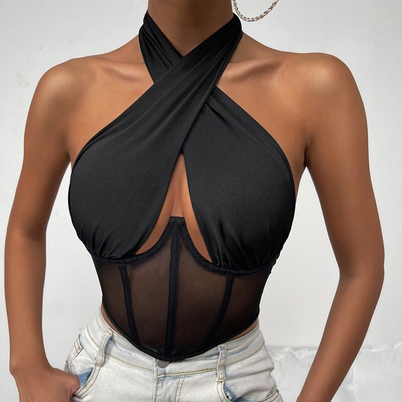 Sexy Halter Corset Bustier Tank Tops