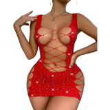 Lingerie Dress Rhinestone Cross Love clothes