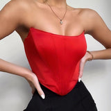 Velvet Fashion Sexy Corset Crop Tops